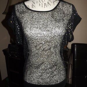 Women's Studio Y black sequin top size small